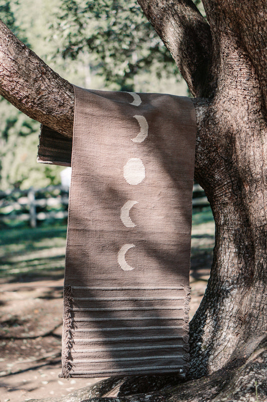 Organic Cotton Handloomed Yoga Mat Myrobalan Herbal Dyed Moon Brown