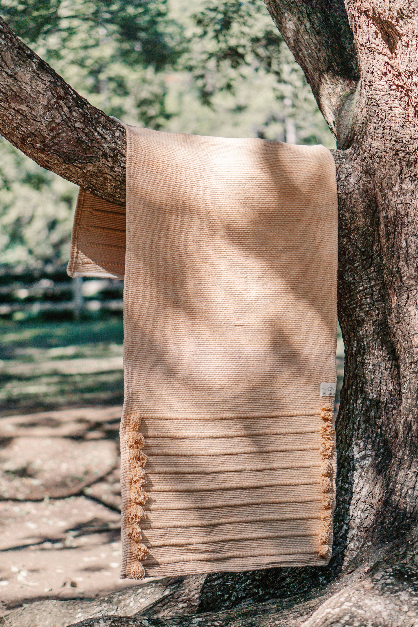 Organic Cotton Handloomed Yoga Mat Orange Herbal Dyed Annatto Sun
