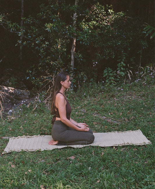 Organic Cotton Yoga Mat Herbal Dyed Tulsi Green Colour