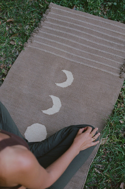 Organic Cotton Yoga Mat - Moon - Myrobalan Herbal Dye