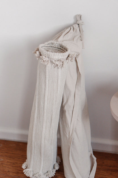 Organic Cotton Handloomed Yoga Mat Beige Herbal Dyed Neem Sand