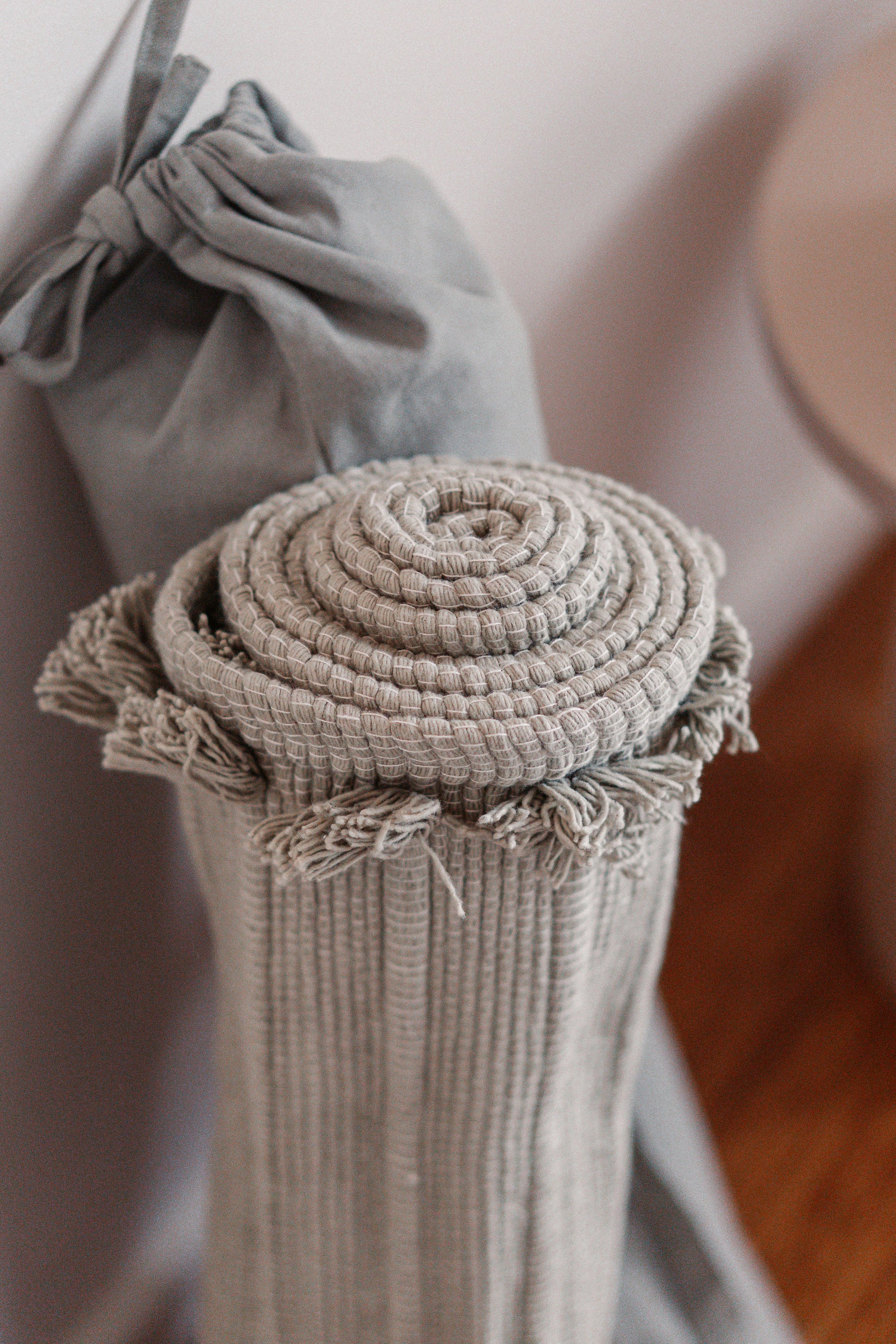 Organic Cotton Handloomed Yoga Mat Green Herbal Dyed Tulsi Moss