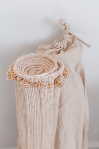Organic Cotton Handloomed Yoga Mat Orange Herbal Dyed Annatto Sun